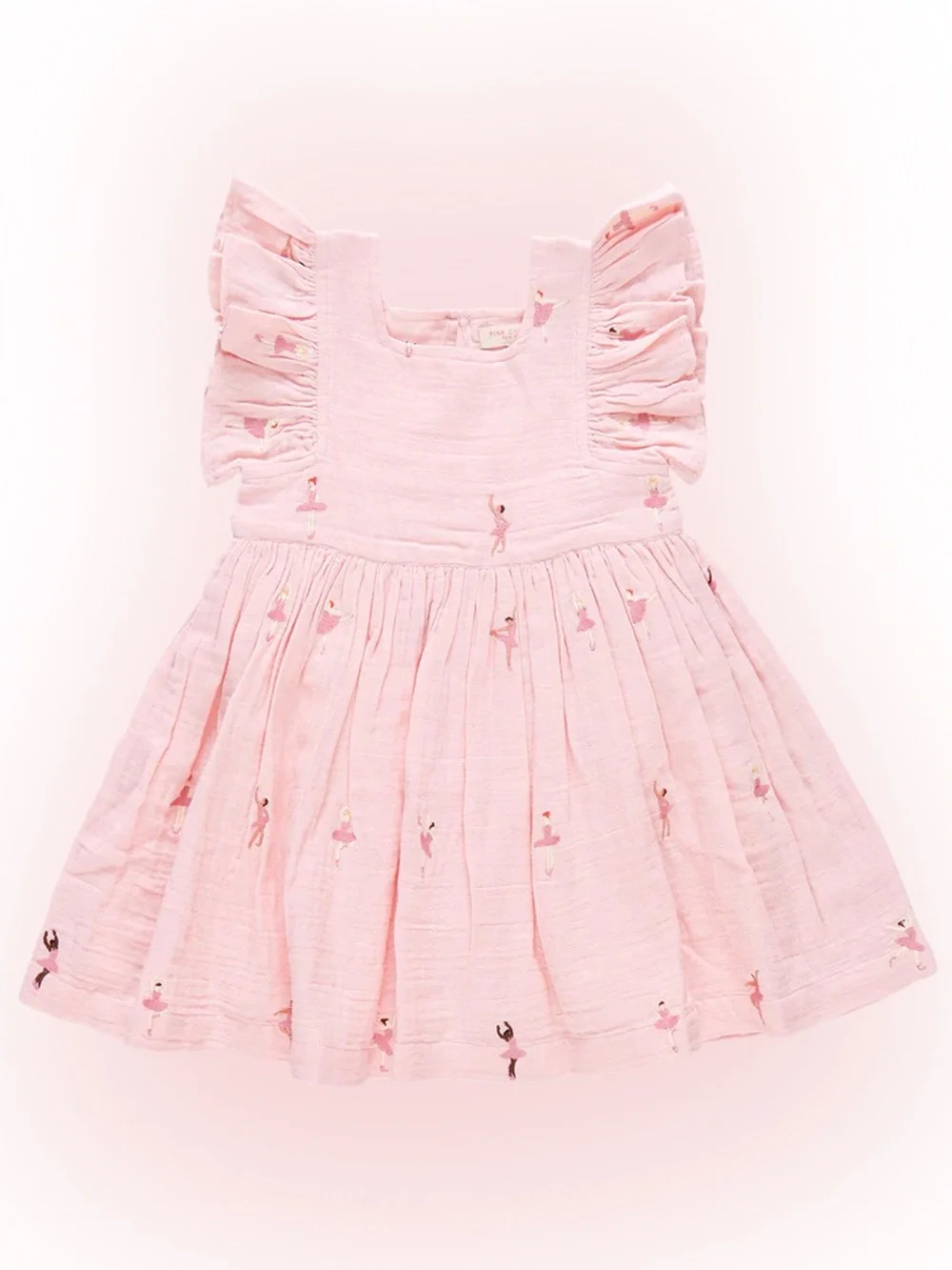 Pink Chicken Ballerina Embroidery Elsie Dress
